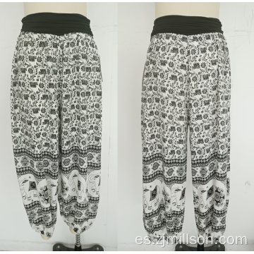 Pantalones de linterna de yoga de estilo étnico de verano femenino